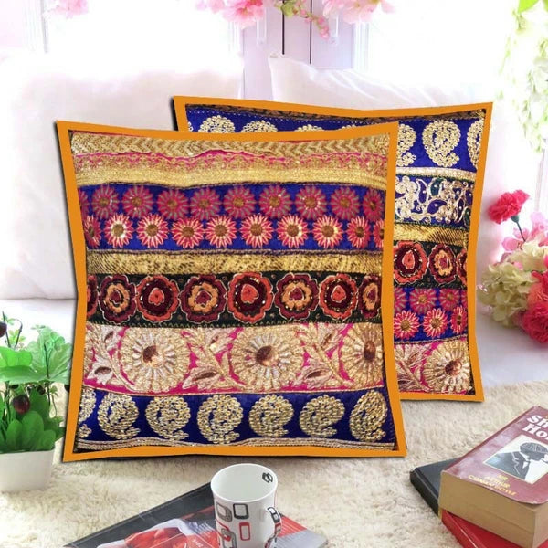 16"-Set of 2 pc Handmade Patchwork Living Room Sofa Pillow Cushion Covers