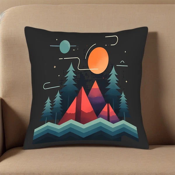 Stylized Night Sky Throw Pillow Covers 18x18in Set of 2 - for Couch Bed Car