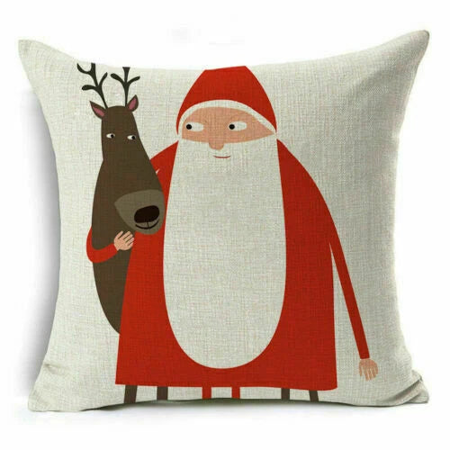 Christmas Sofa Pillow Case Decor Cushion Xmas Home Throw Cover 18"