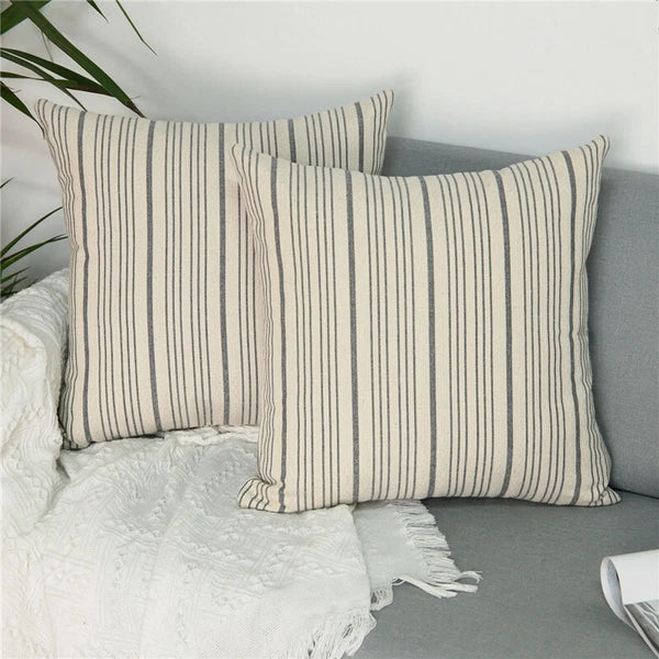 18x18in Ins Stripe Throw Pillow Covers Farmhouse Sofa Bed Room Cushion Covers