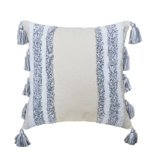 Cushion Cover Moroccan Tufted Tassel Throw Pillow Cover Macrame Pillow Case Sofa