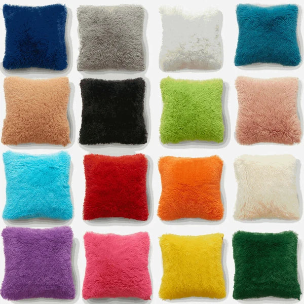 17" Fluffy Faux Fur Shaggy Pillow Case Plush Cushion Cover Sofa Bed Home Decor