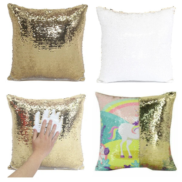 10Pcs Blank Reversible Sequin Pillowcase Home Sofa Car Decor for Sublimation New