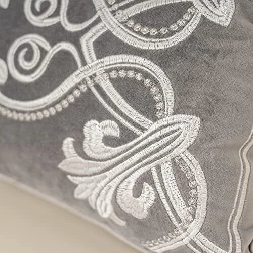 12 x 20 Inch European Cushion Cover Luxury Velvet Home 12" x 20" Grey