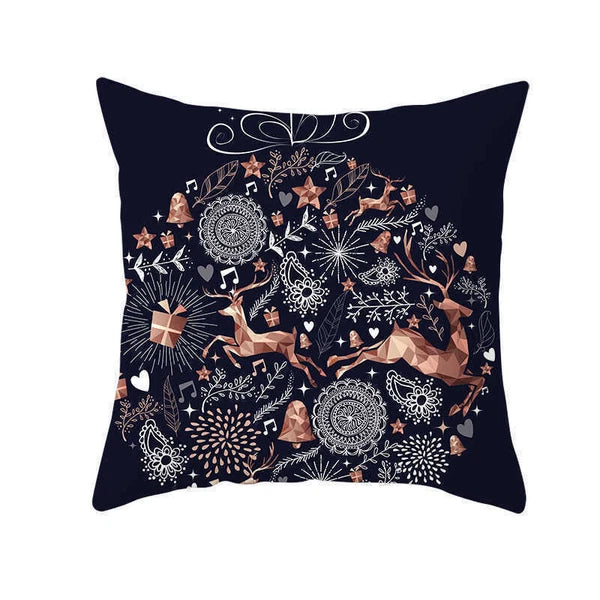Christmas Deer Sofa Home Cover Pillow Case Throw Polyester Cushion Decor