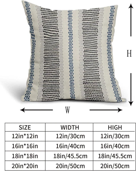 Black Blue Pillowcases, Bohemian Rustic Cushion Covers Decorating Sofa Bed