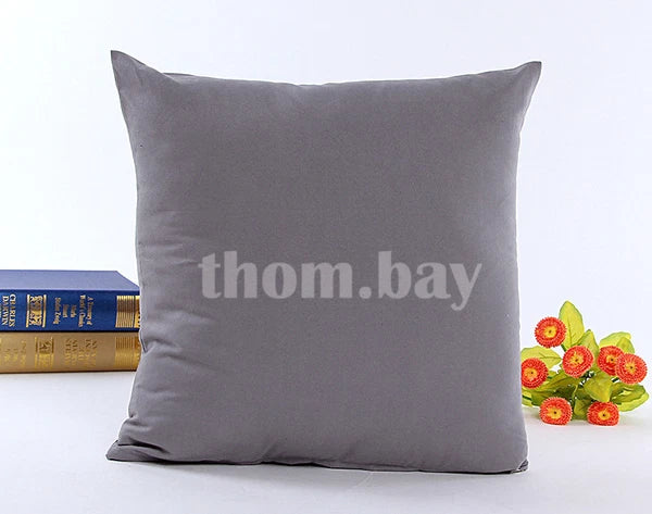 Plain Fluffy Classic Comfy Cushion Cover Cotton Linen Throw Pillow Case Bed Sofa