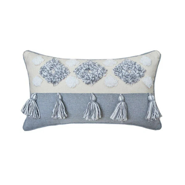 Cushion Cover Moroccan Tufted Tassel Throw Pillow Cover Macrame Pillow Case Sofa