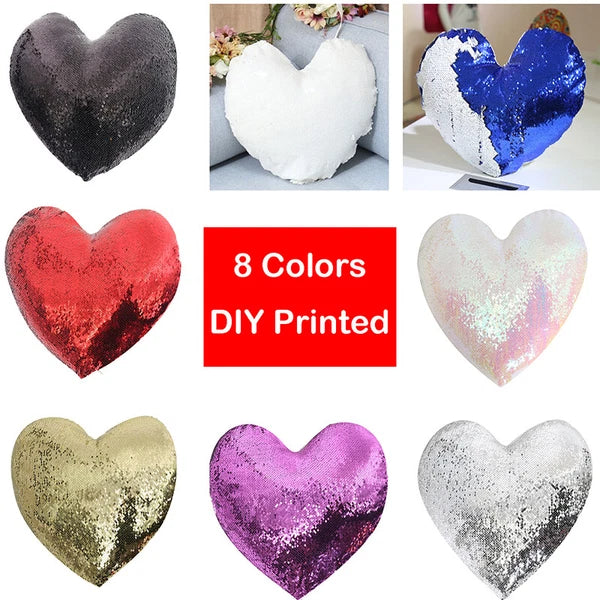 Sublimation Blank Reversible Sequin Pillow Case Cushion Cover for Home Sofa Car