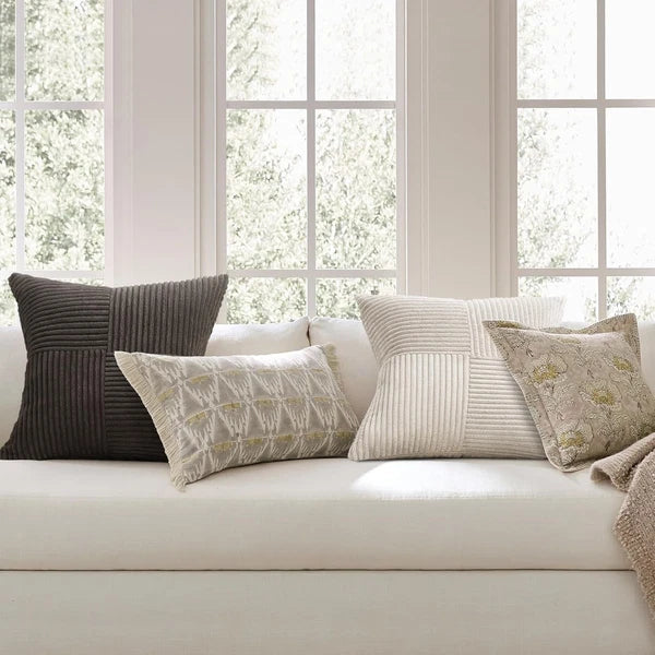 Topfinel Decorative Neutral Gray Throw Pillow Covers for Couch,Boho Cozy Soft Cu