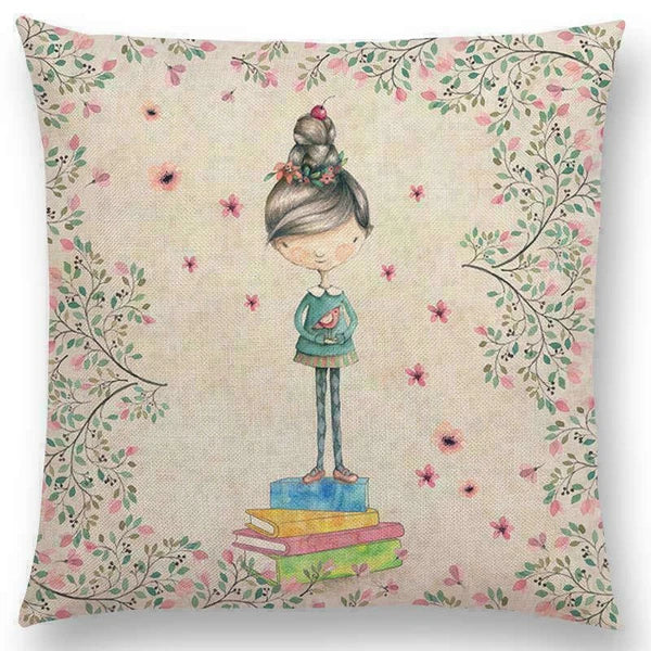 Pillow Series Sofa Letters Cushion Case Books Read Decorative Cover Study Time