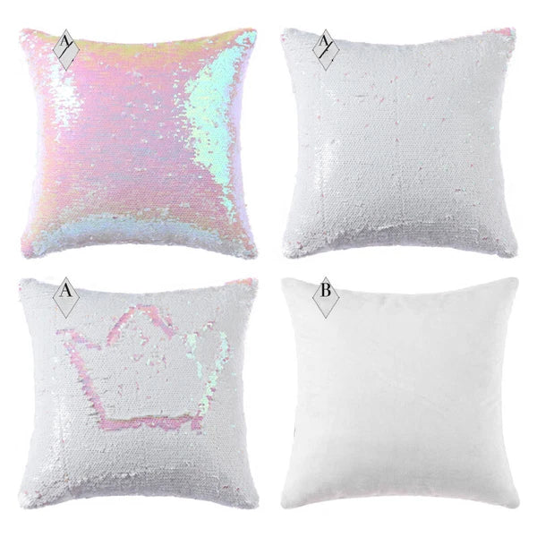 New Sublimation Blank Reversible Sequin Magic Pillowcase Home Sofa Car Decor