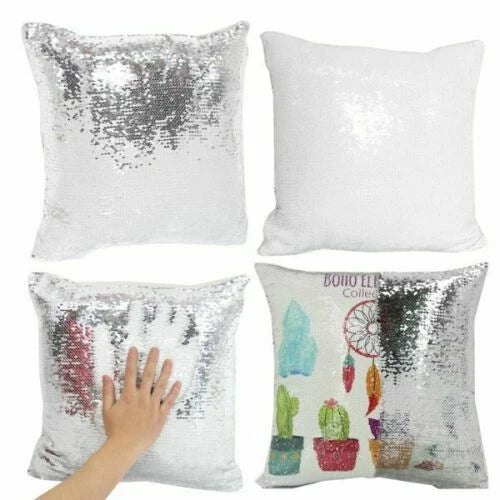 10Pcs Blank Reversible Sequin Pillowcase Home Sofa Car Decor for Sublimation New