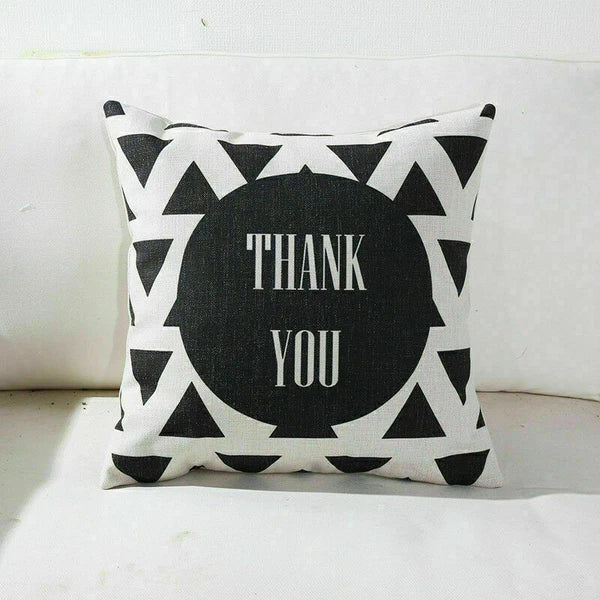 Decor Cushion Pillow White Case Love Home  Black Sofa Waist 18"