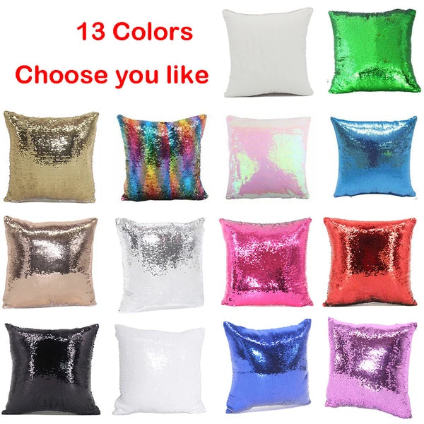 10Pcs Blank Reversible Sequin Pillowcase Home Sofa Car Decor for Sublimation New