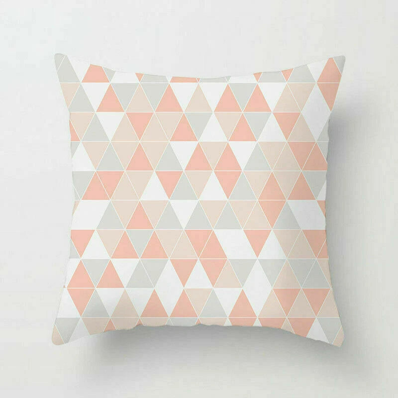Polyester Geometric Sweet Pillow Case Sofa Waist Home Cover Cushion Decor 18"