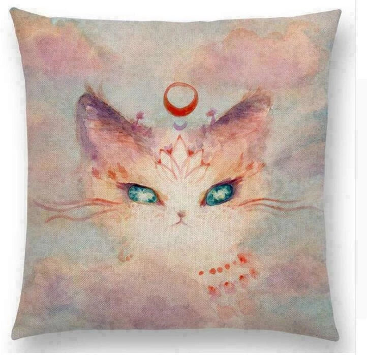 Throw Cushion Decor pillow Linen Case Sofa Fox Cotton Pattern
