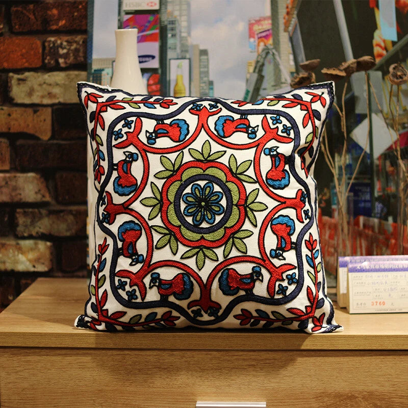 Boho Cushion Cover Bohemian Throw Pillow Case Ethnic Sofa Bed Embroidery NEW