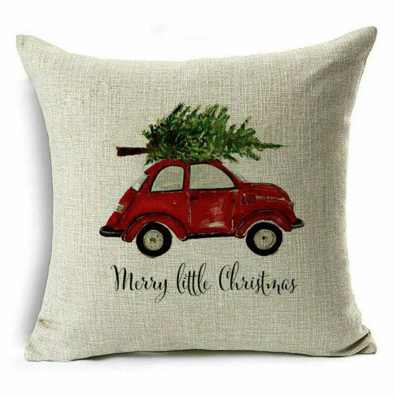 pillow Sofa Cover Reindeer Case Cushion Santa Christmas Throw Dear Claus Dog