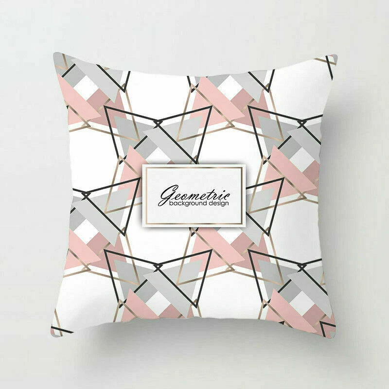 Polyester Geometric Sweet Pillow Case Sofa Waist Home Cover Cushion Decor 18"