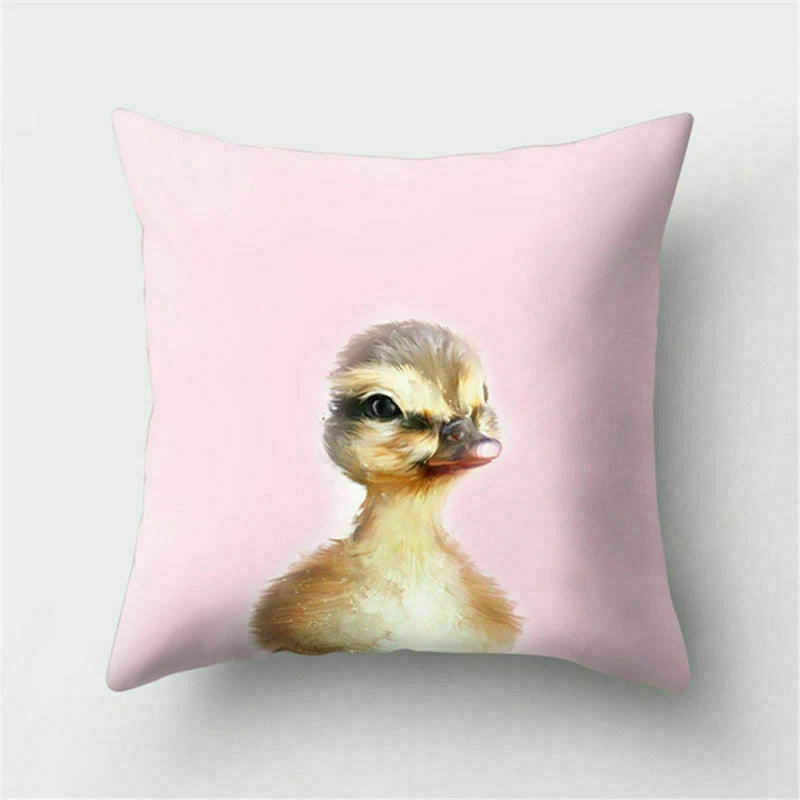 Decor Cushion Pink Throw Cover Case Cute Sofa Cover Animal Home Pillow