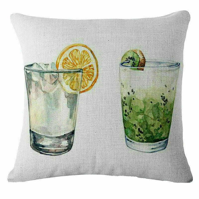 Decor Case Sofa Cover cup Cushion Throw 18" Home Beverage