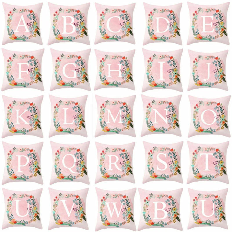 18inch Pink Letters Pillow Case Throw Sofa Home Decor Cushion Cover