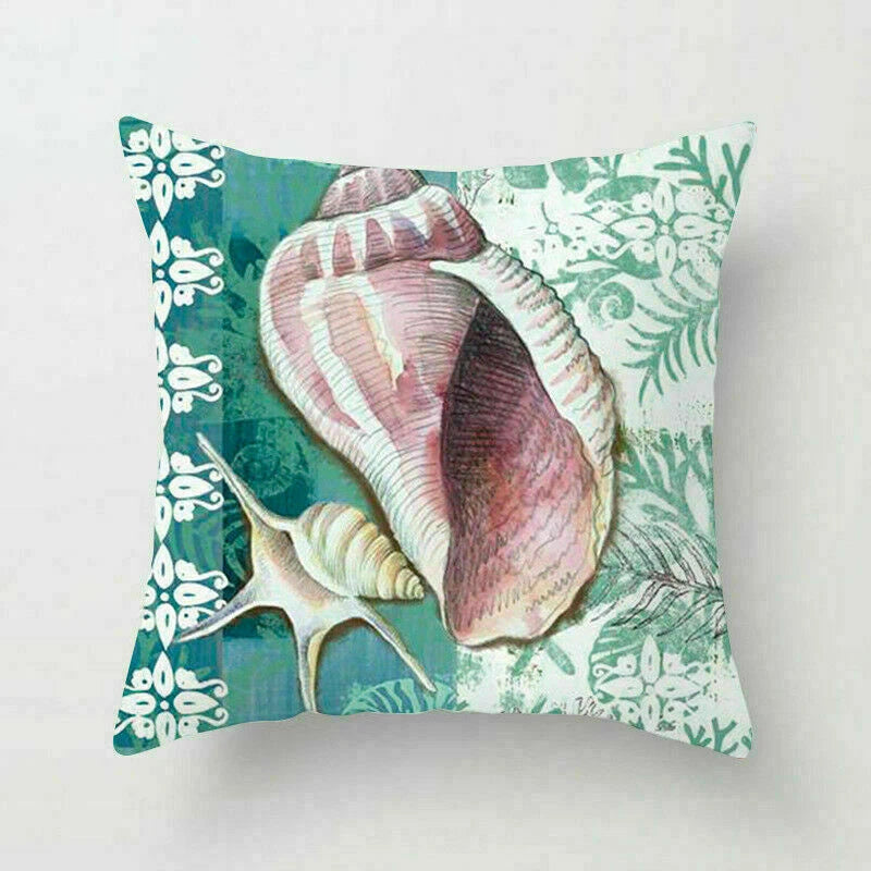 18" Retro Sea Animal Pillow Case Cover Throw Cushion Decor Polyester Sofa Home