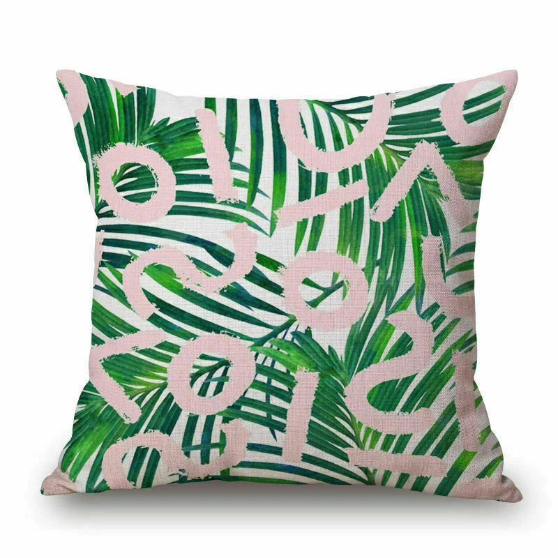 Plant Pattern Home Sofa Decor Pillow Case Waist Cushion Cover 18"
