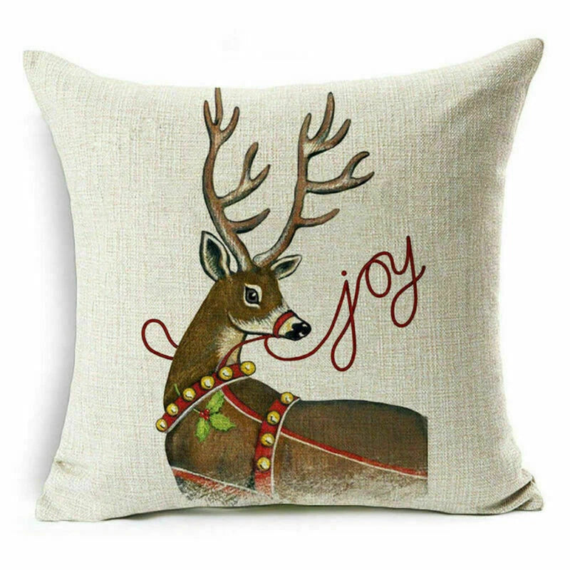 pillow Sofa Cover Reindeer Case Cushion Santa Christmas Throw Dear Claus Dog