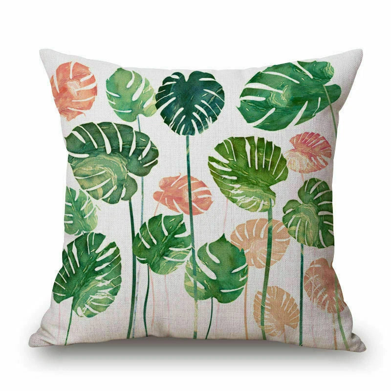 Plant Pattern Home Sofa Decor Pillow Case Waist Cushion Cover 18"