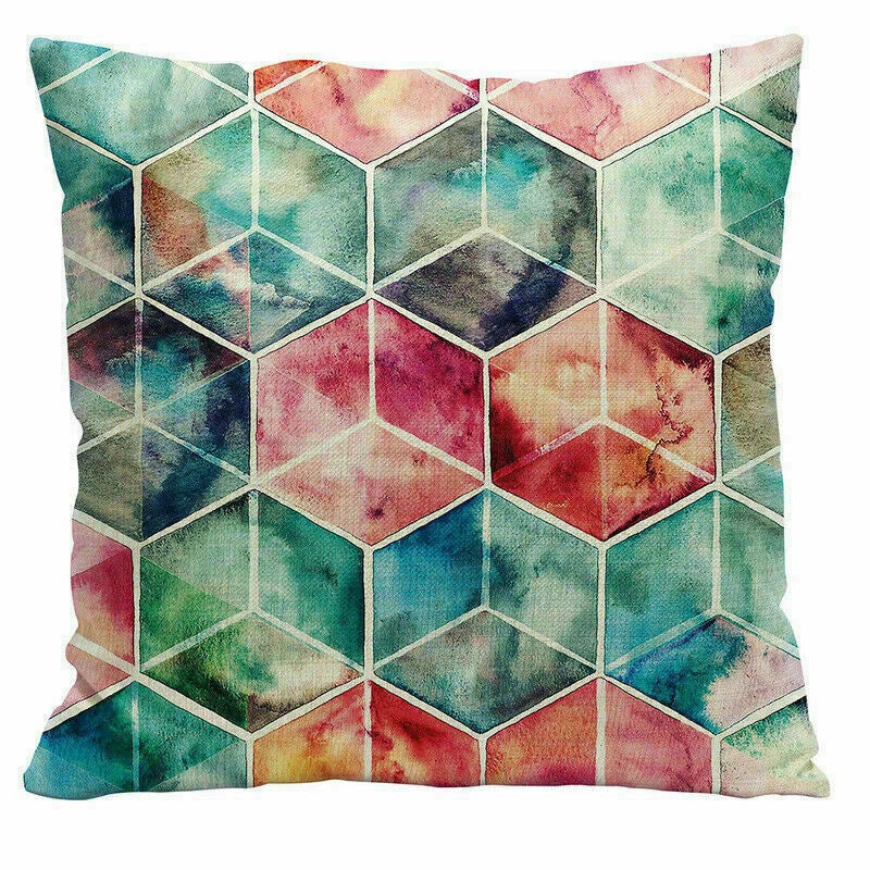 Decor Cushion Office Cover Case Sofa Geometry 18" Home Color