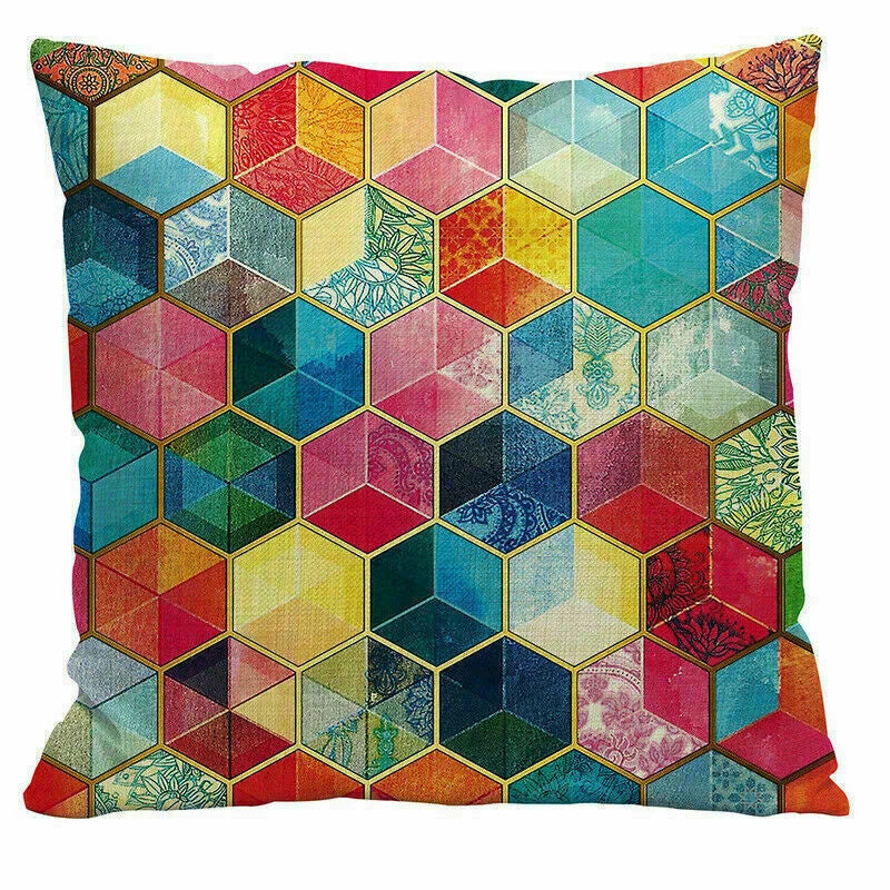 Decor Cushion Office Cover Case Sofa Geometry 18" Home Color