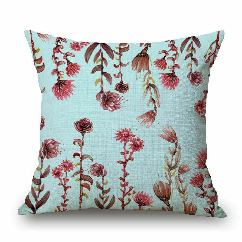 Plant Pattern Home Sofa Decor Pillow Case Waist Cushion Cover 18"