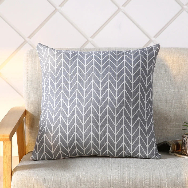 LINEN DOUBLE SIDE SQUARES CUSHION COVER PILLOW CASE HOME SOFA DECOR 18'' X 18''