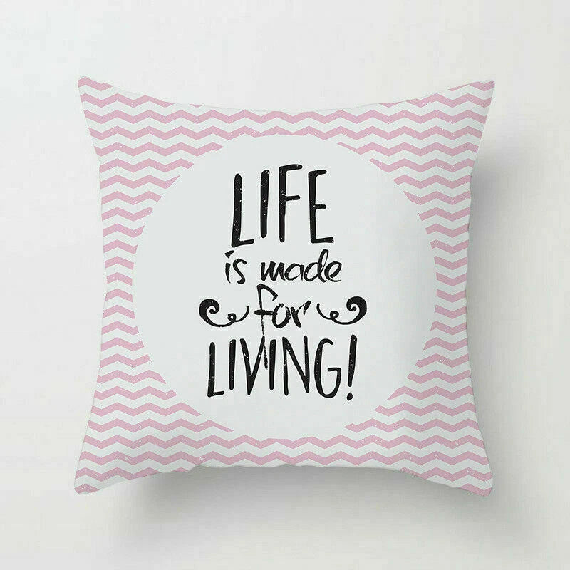 Polyester Geometric Sweet Pillow Case Sofa Waist Home Cover Cushion Decor 18"