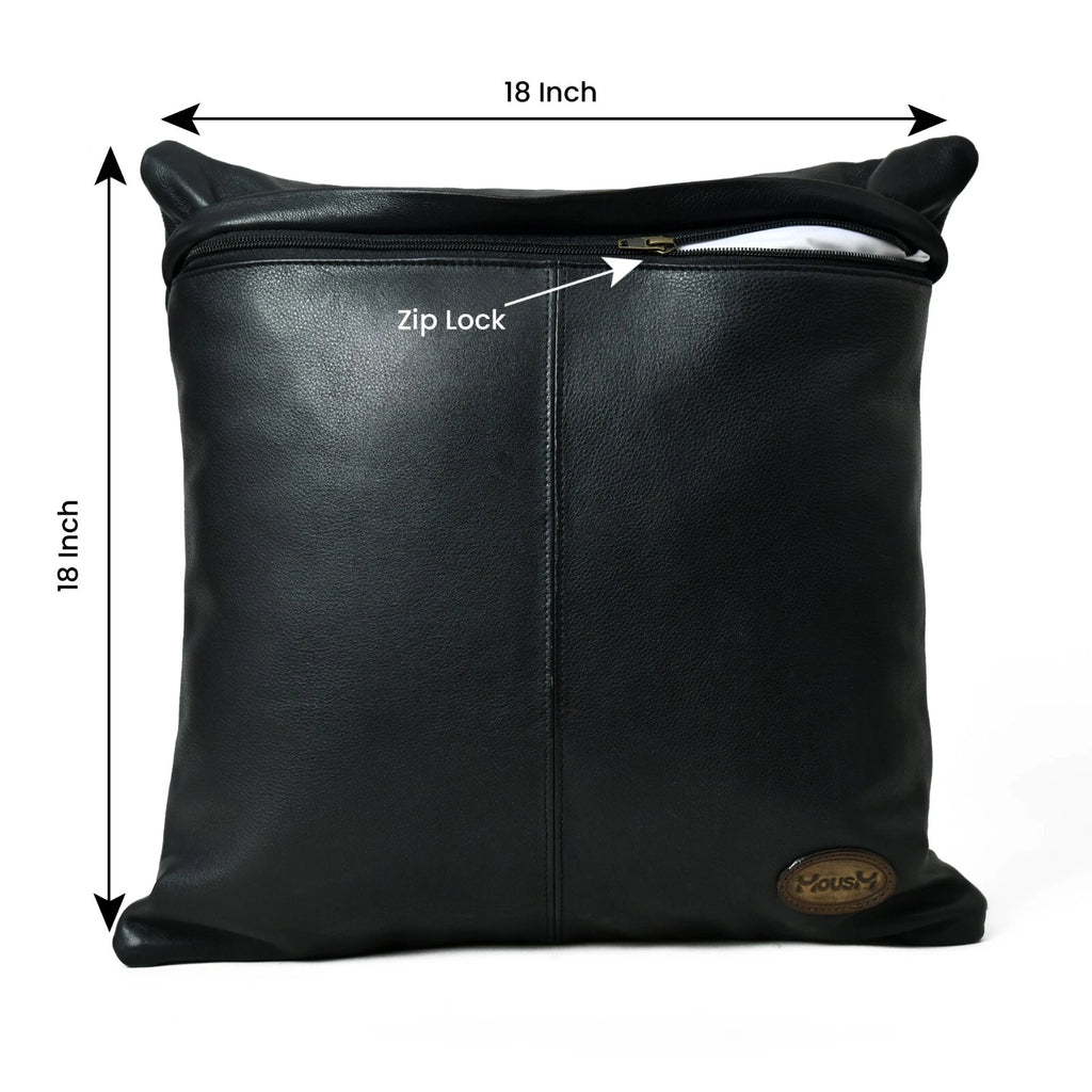 MOUSM Leather Parallel Lines Throw Pillow Covers Cushion for Sofa Couch 18x18"