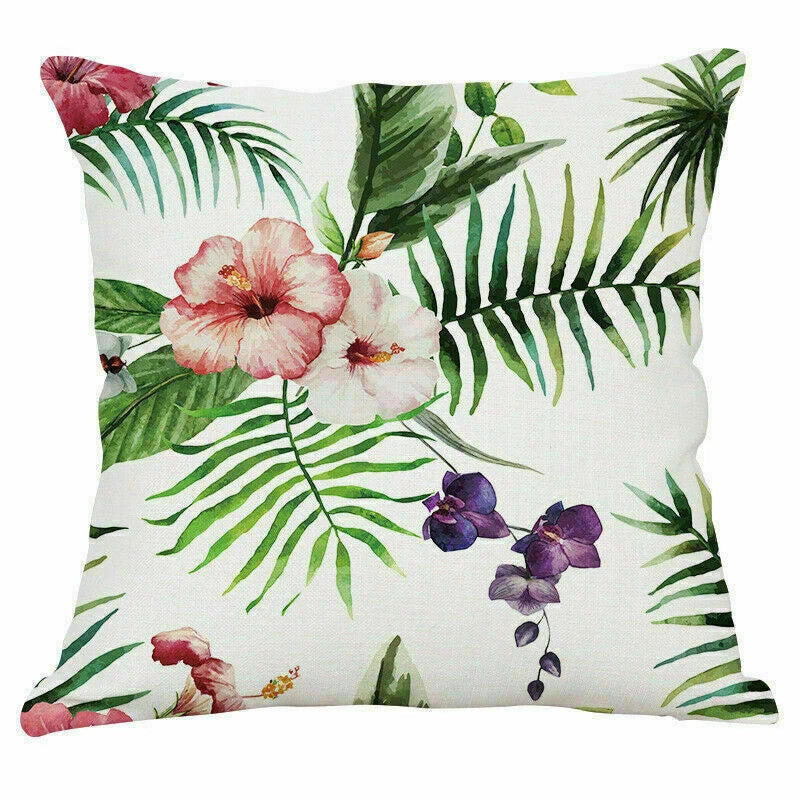 Decoration Cushion Cover Pillow Sofa Home Case Plants Office Green