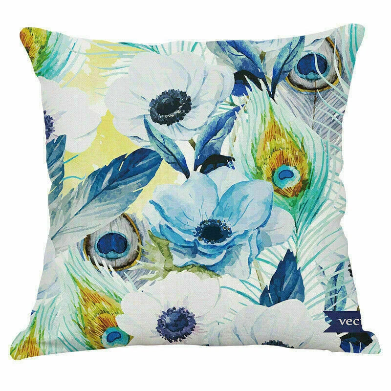 Decoration Cushion Cover Pillow Sofa Home Case Plants Office Green