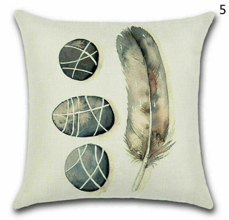 Decor Home Waist Stone Cover Feather Cushion Throw Pillow 18" Sofa Retro