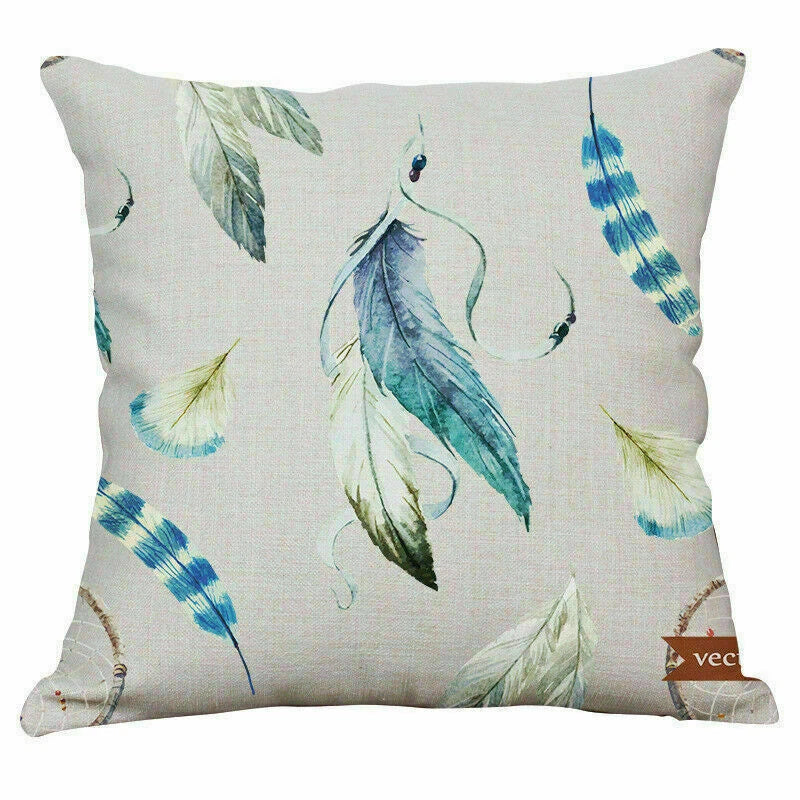 Decoration Cushion Cover Pillow Sofa Home Case Plants Office Green
