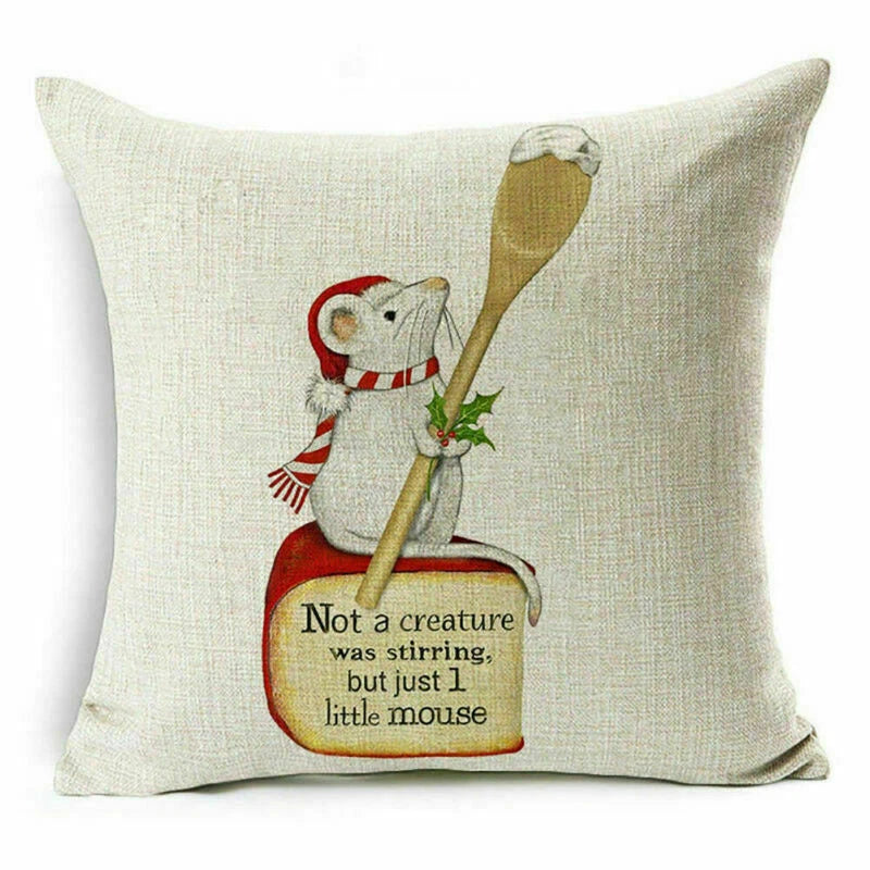 pillow Sofa Cover Reindeer Case Cushion Santa Christmas Throw Dear Claus Dog
