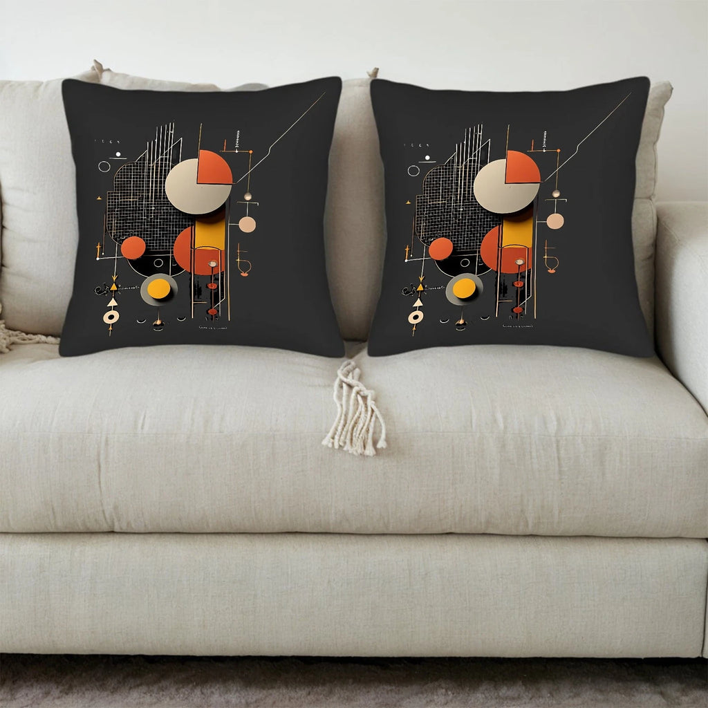 Set of 2 Modern Abstract Throw Pillow Covers 18x18in - for Couch Bed Car
