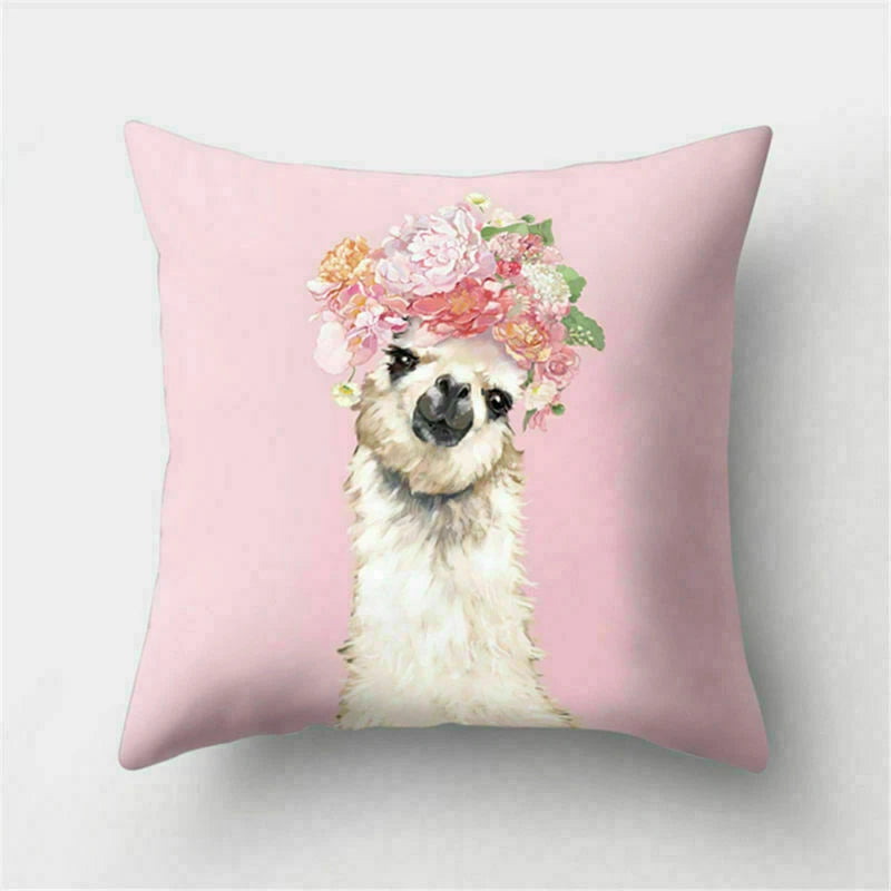 Decor Cushion Pink Throw Cover Case Cute Sofa Cover Animal Home Pillow