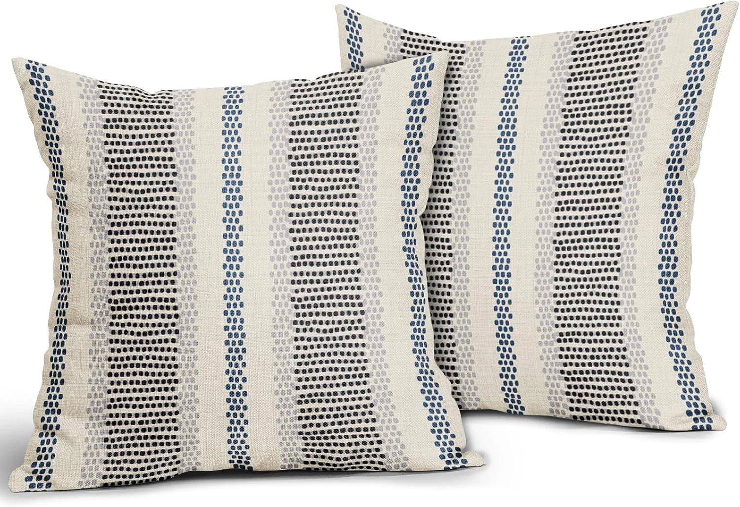Black Blue Pillowcases, Bohemian Rustic Cushion Covers Decorating Sofa Bed