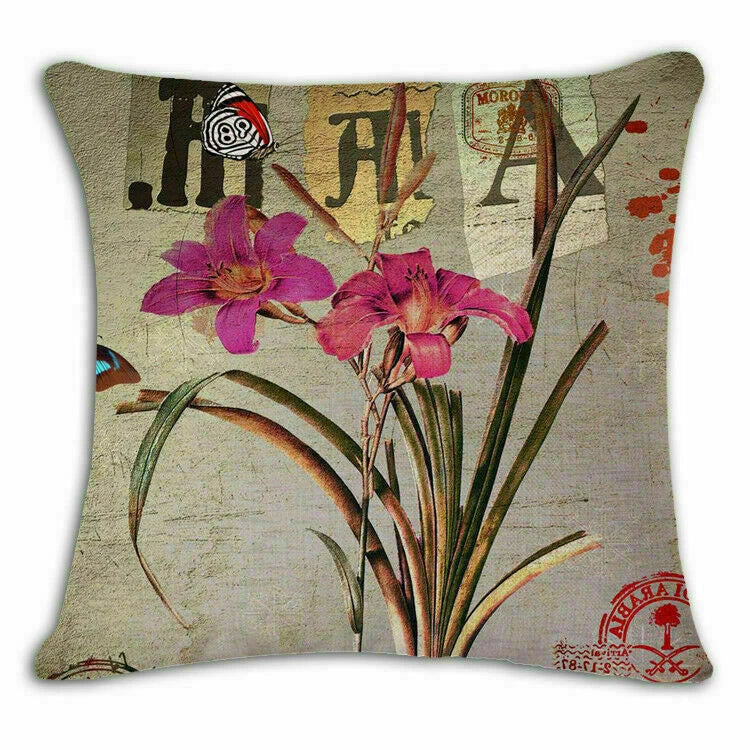 Decor Sofa 18" Retro Cover Cushion Home flower Case Throw