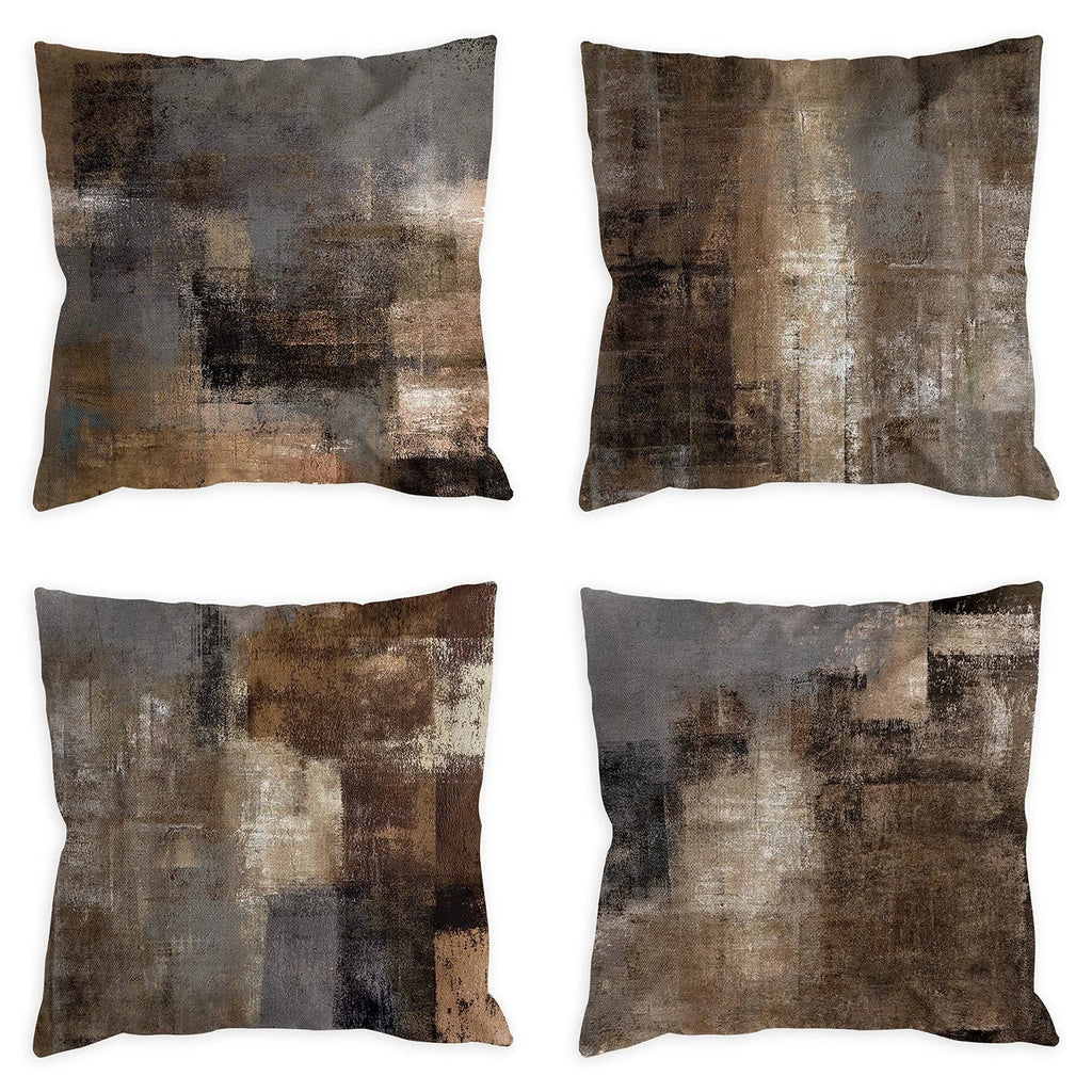 Set of 4 Brown Throw Pillow Covers Throw Couch Bed Cushion Pillowcases 20x20