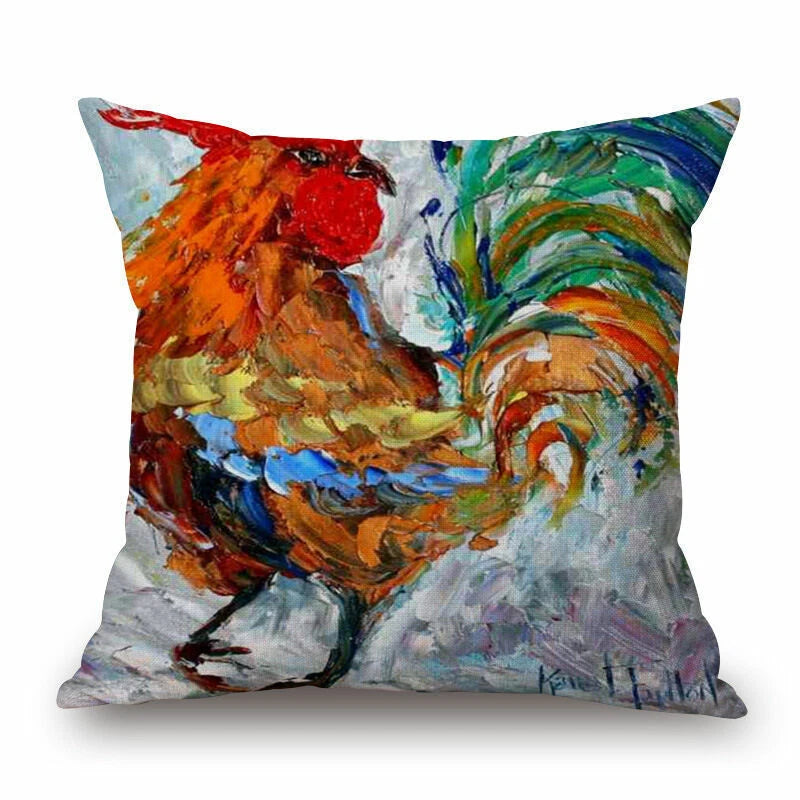 Memory Peacock & Flowers Home Decor Pillow Case Sofa Cushion Cover