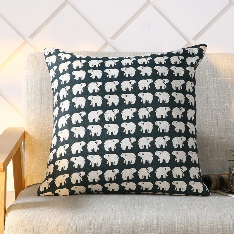 LINEN DOUBLE SIDE SQUARES CUSHION COVER PILLOW CASE HOME SOFA DECOR 18'' X 18''