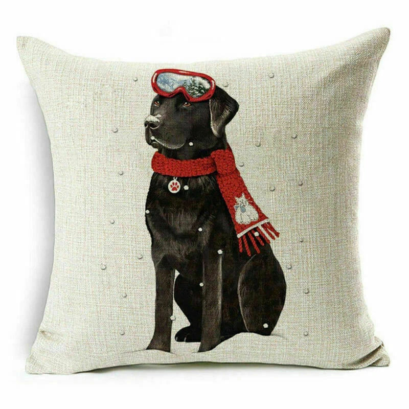pillow Sofa Cover Reindeer Case Cushion Santa Christmas Throw Dear Claus Dog